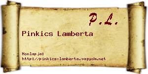 Pinkics Lamberta névjegykártya